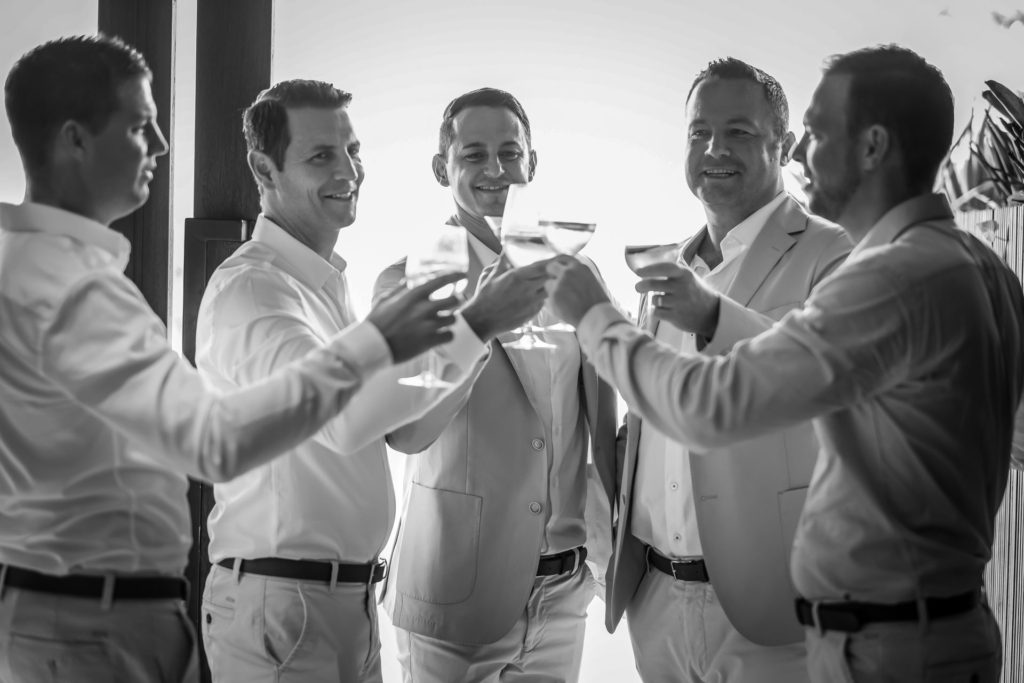 Groom and groomsmen still chill out at Komune Resorts 