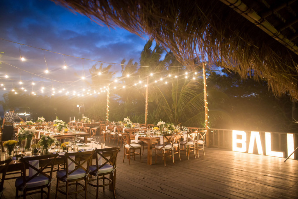 Photo of the wedding reception area.