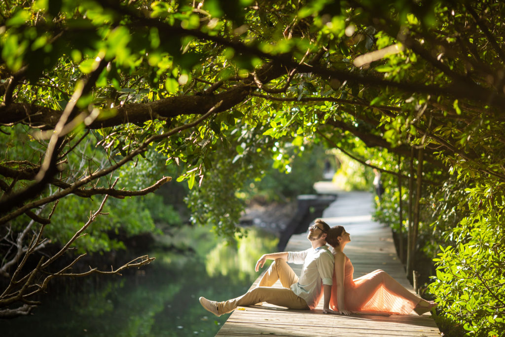 Bali prewedding photos located in Mangrove Forest, Bali.