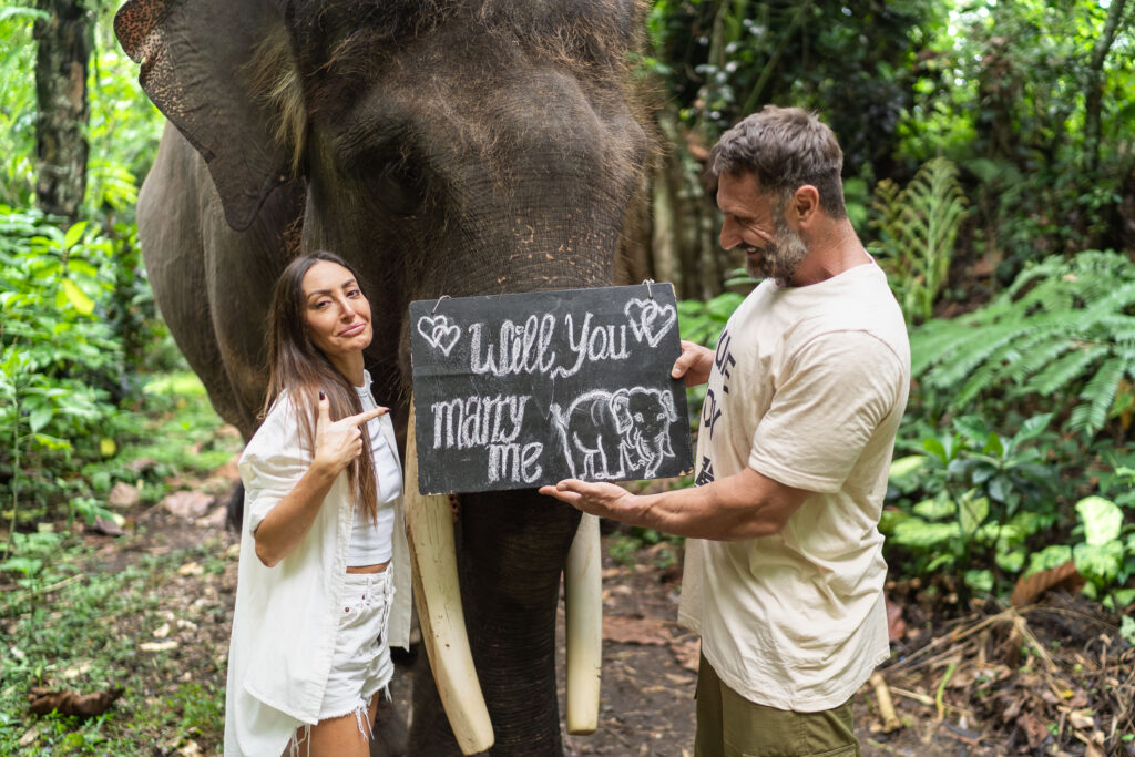 Mason Elephant Park - Bali engagement proposal