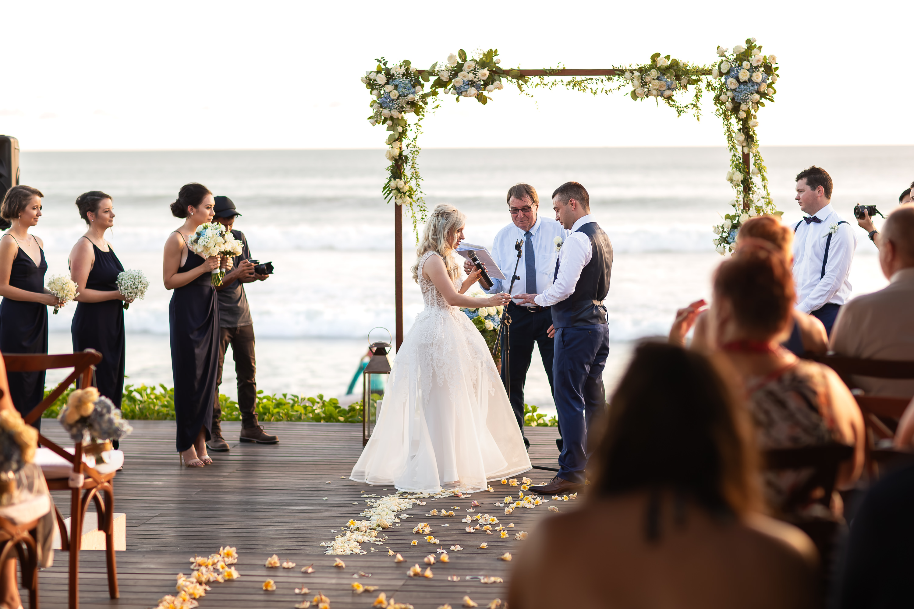 Alila Seminyak Wedding - Beachfront wedding ceremony