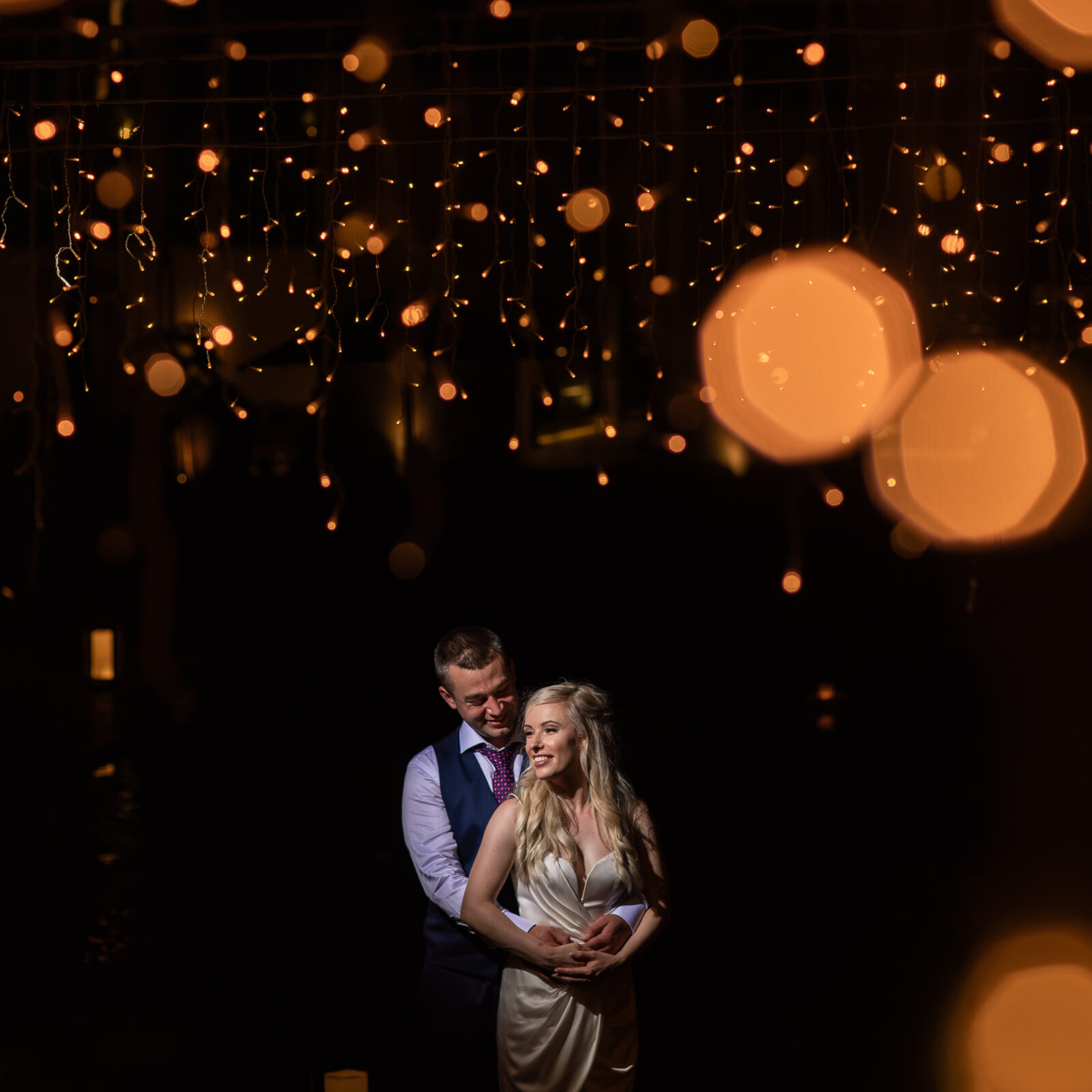 Alila Seminyak Wedding - Romantic night couple portrait