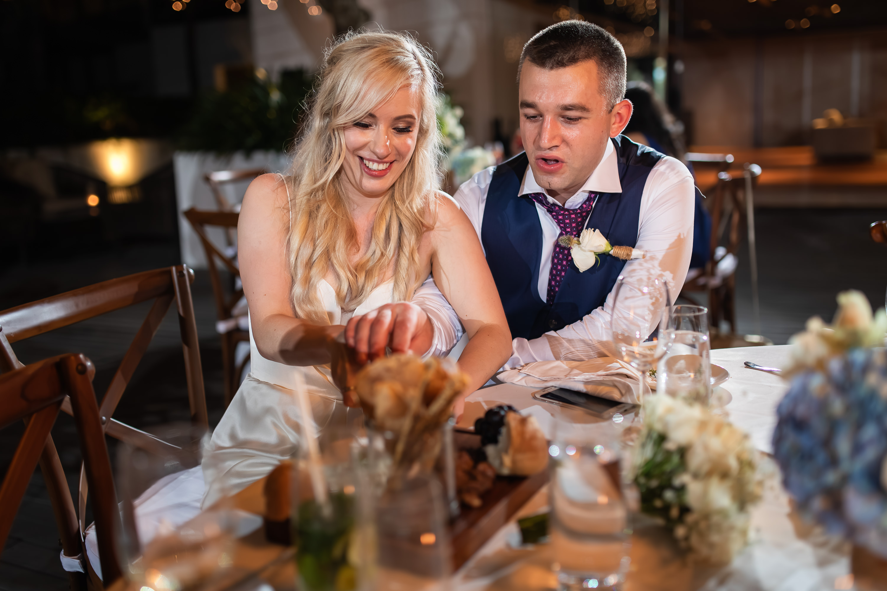 Alila Seminyak Wedding - Bride and groom at the wedding dinner
