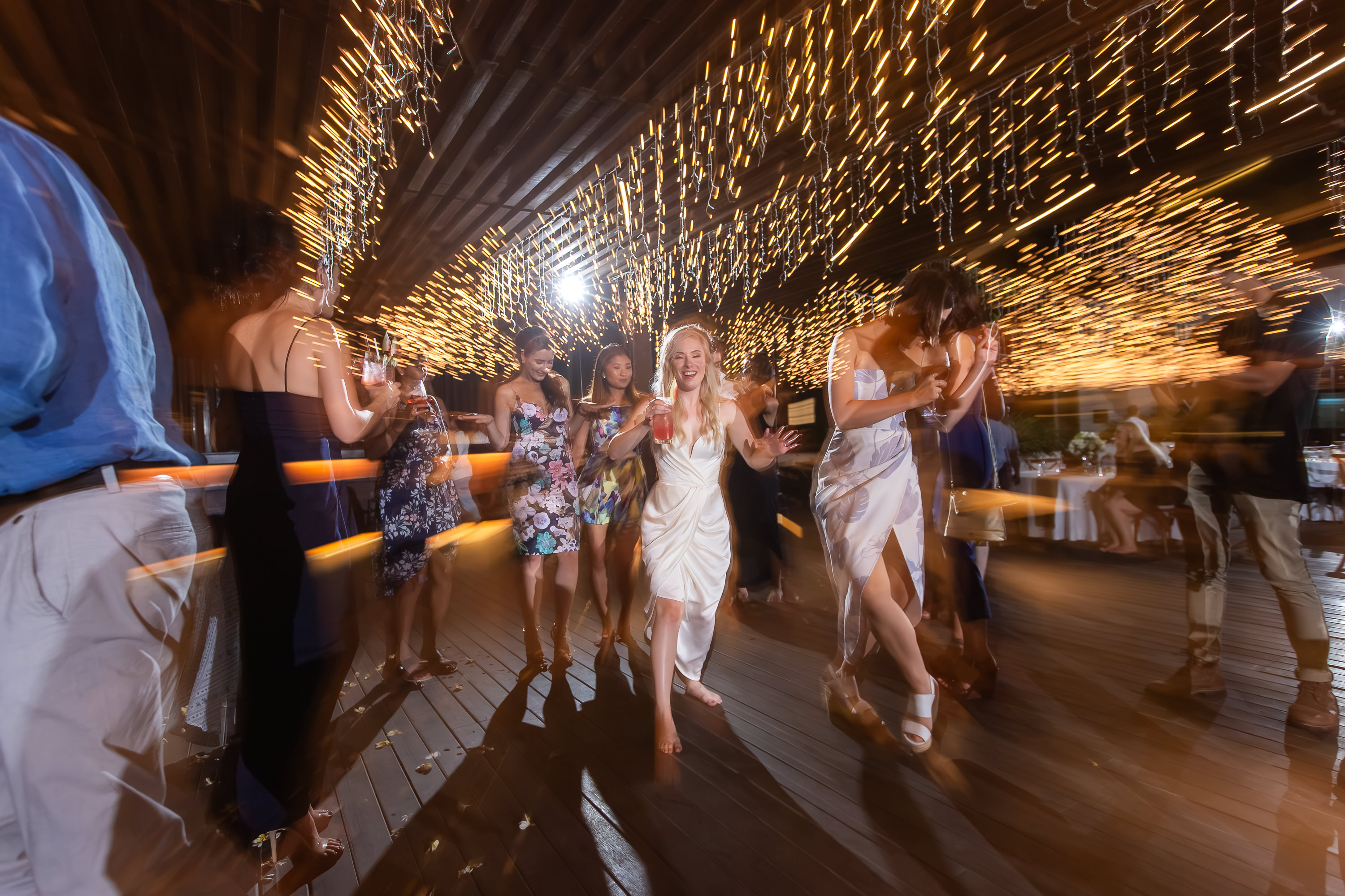 Alila Seminyak Wedding - Wedding dance floor at night