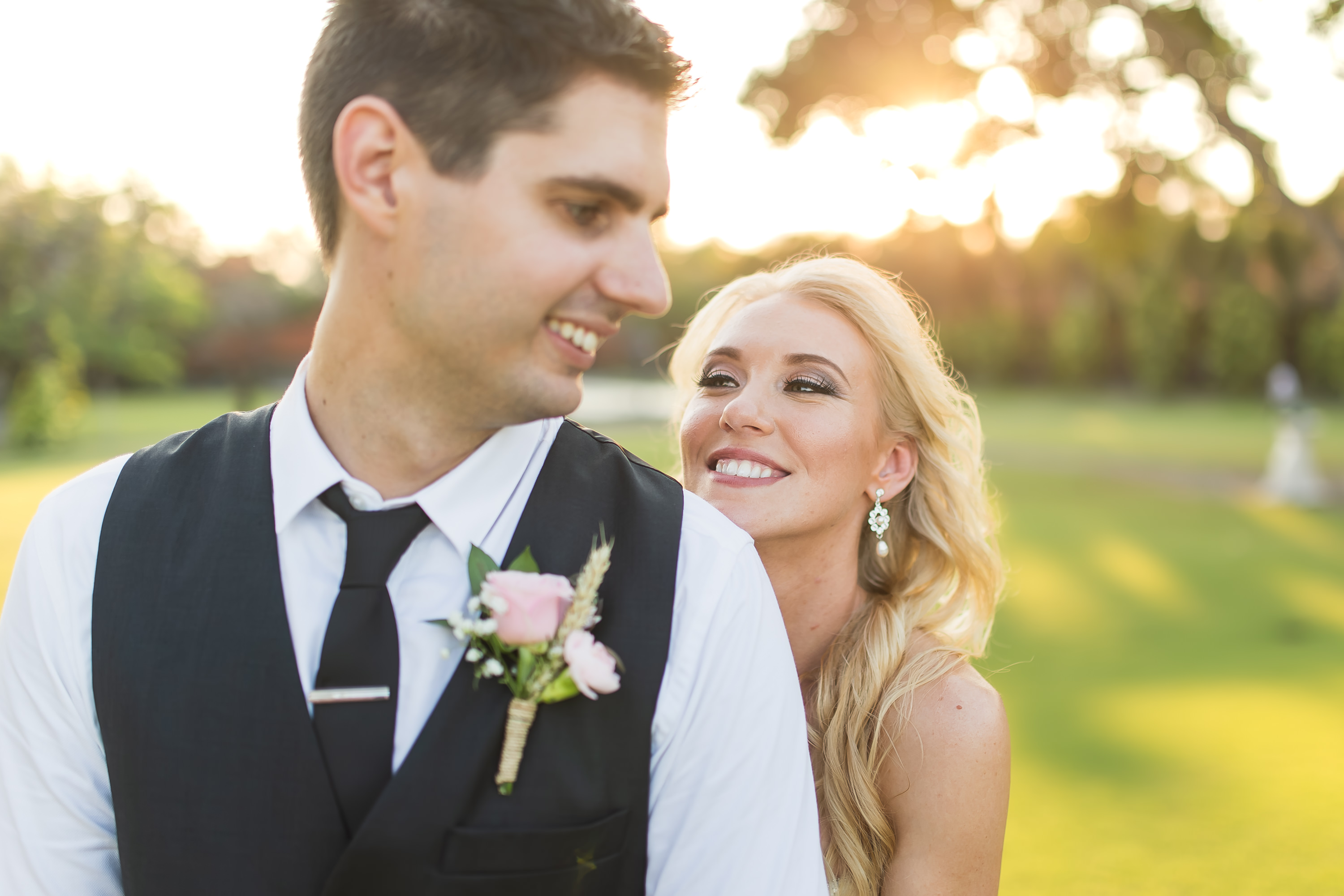 Taman Bhagawan Wedding - Couple portrait at golden hour