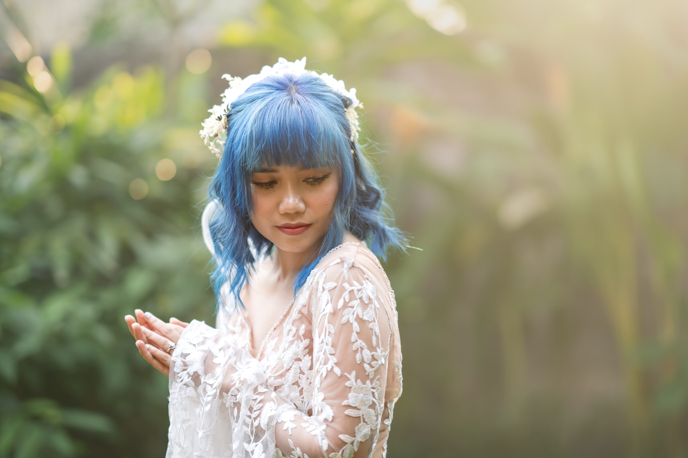 Balangan Beach Weddings - bride in garden