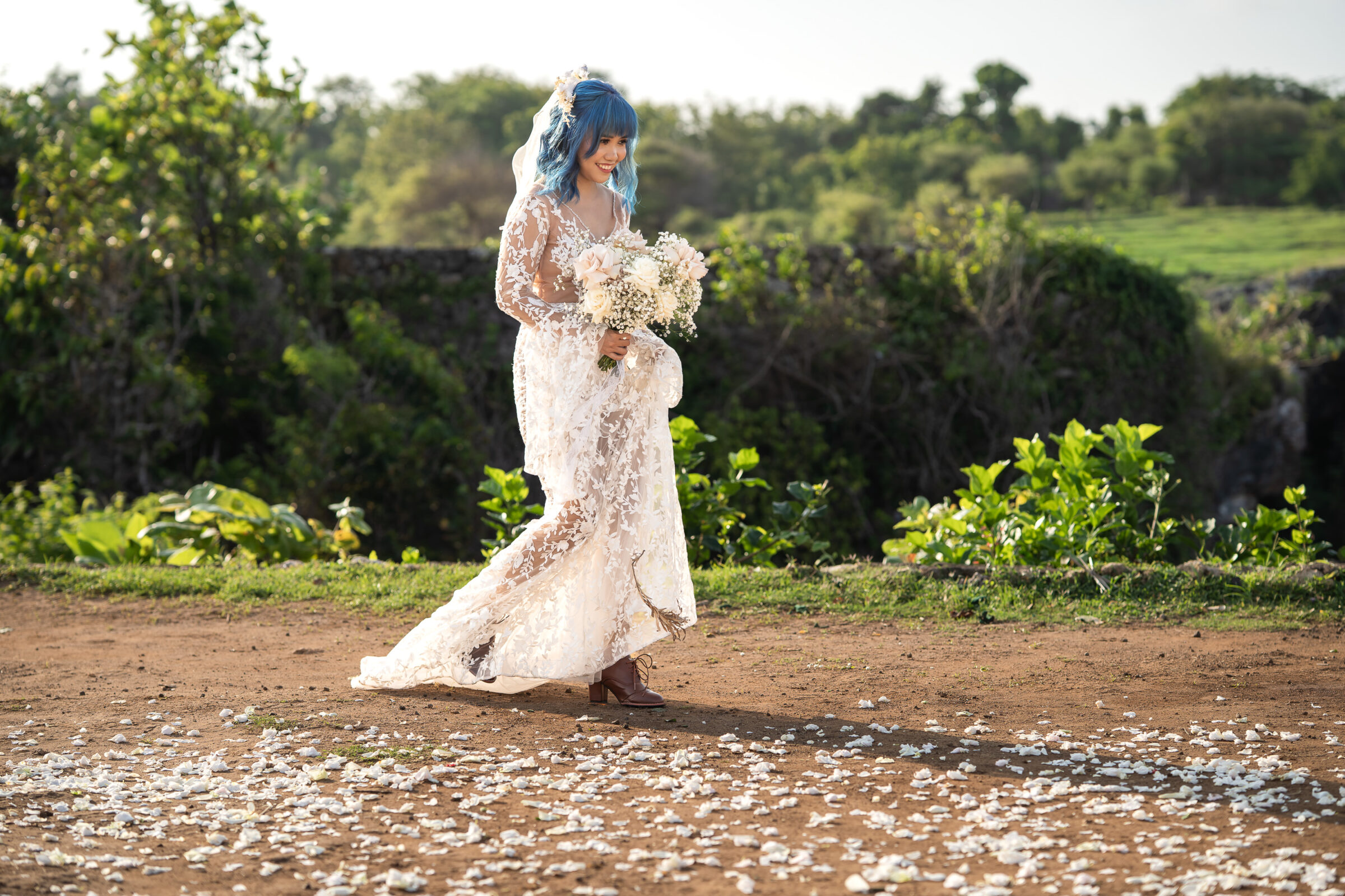 Balangan Beach Weddings - bride walking