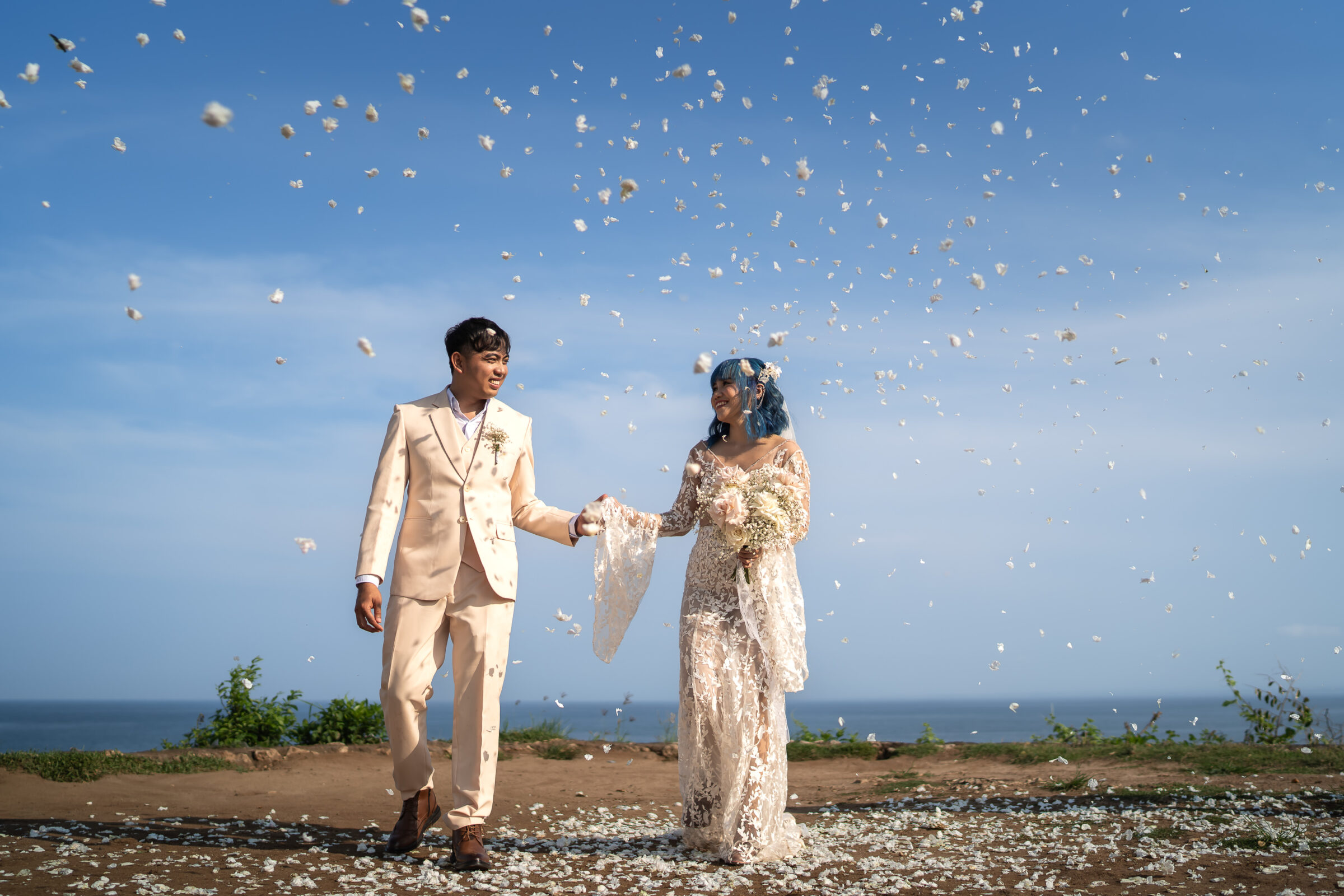 Balangan Beach Weddings - petals celebration