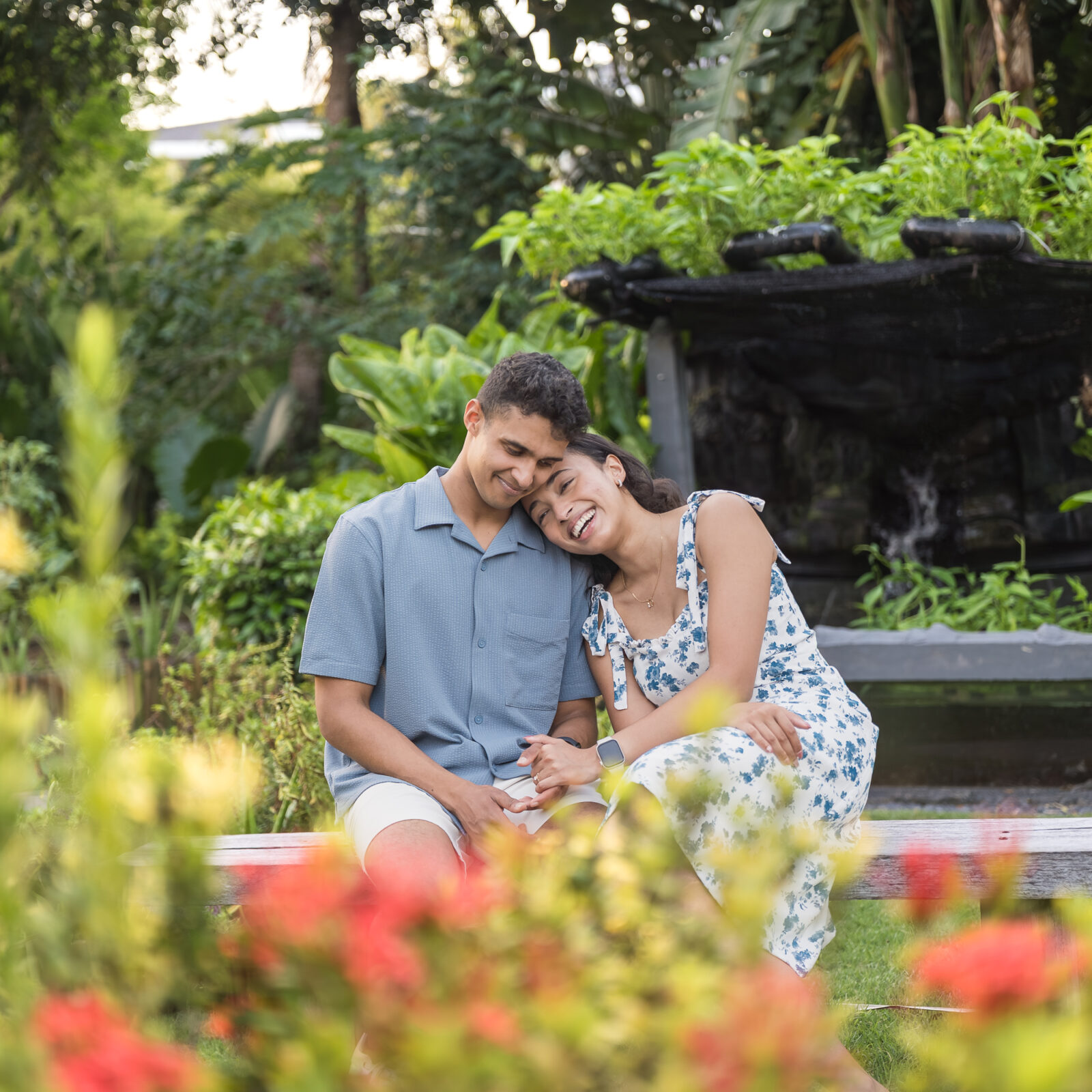 Nusa Dua Beach Hotel - couple on the garden bench