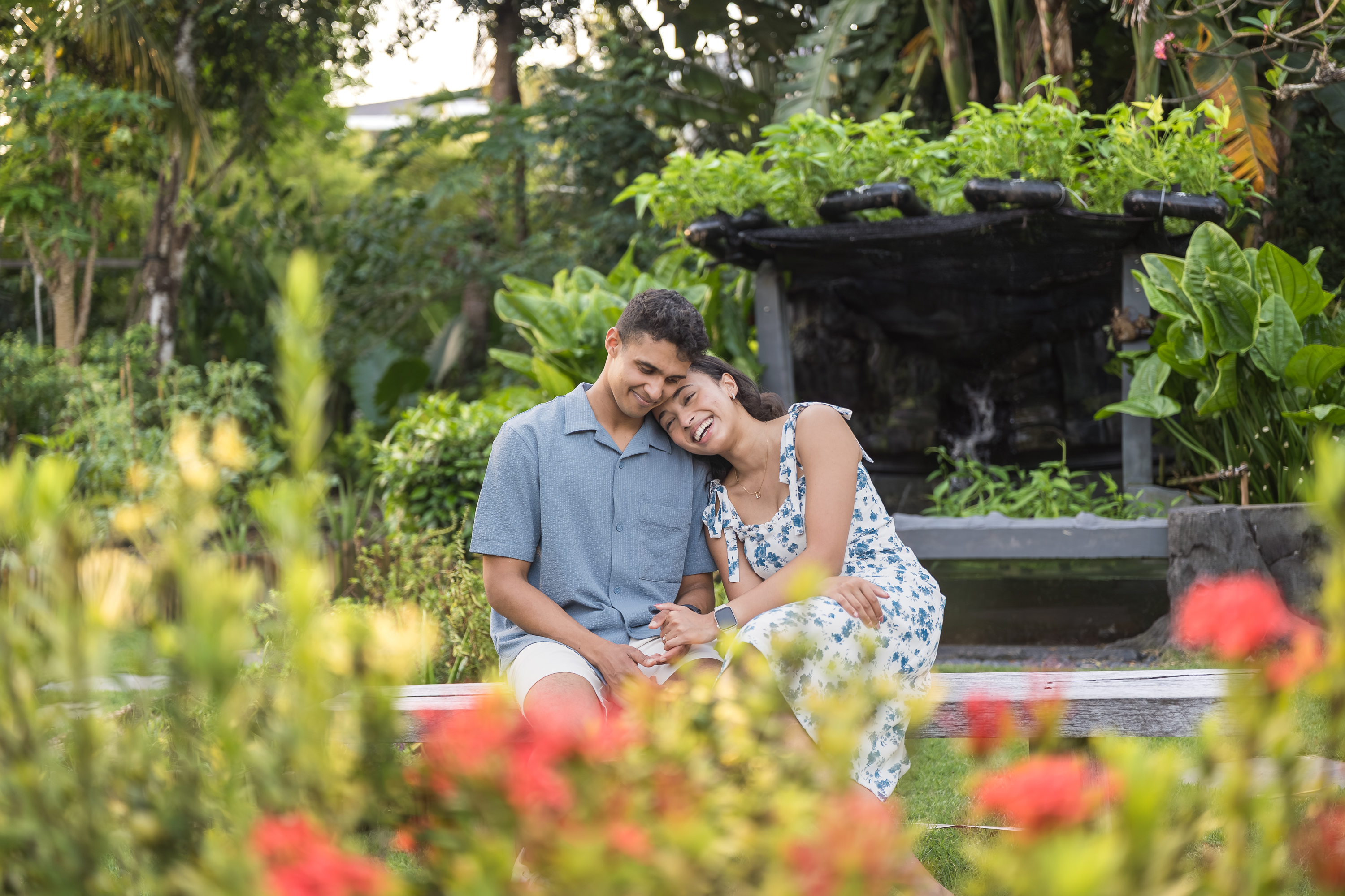 Nusa Dua Beach Hotel - couple on the garden bench