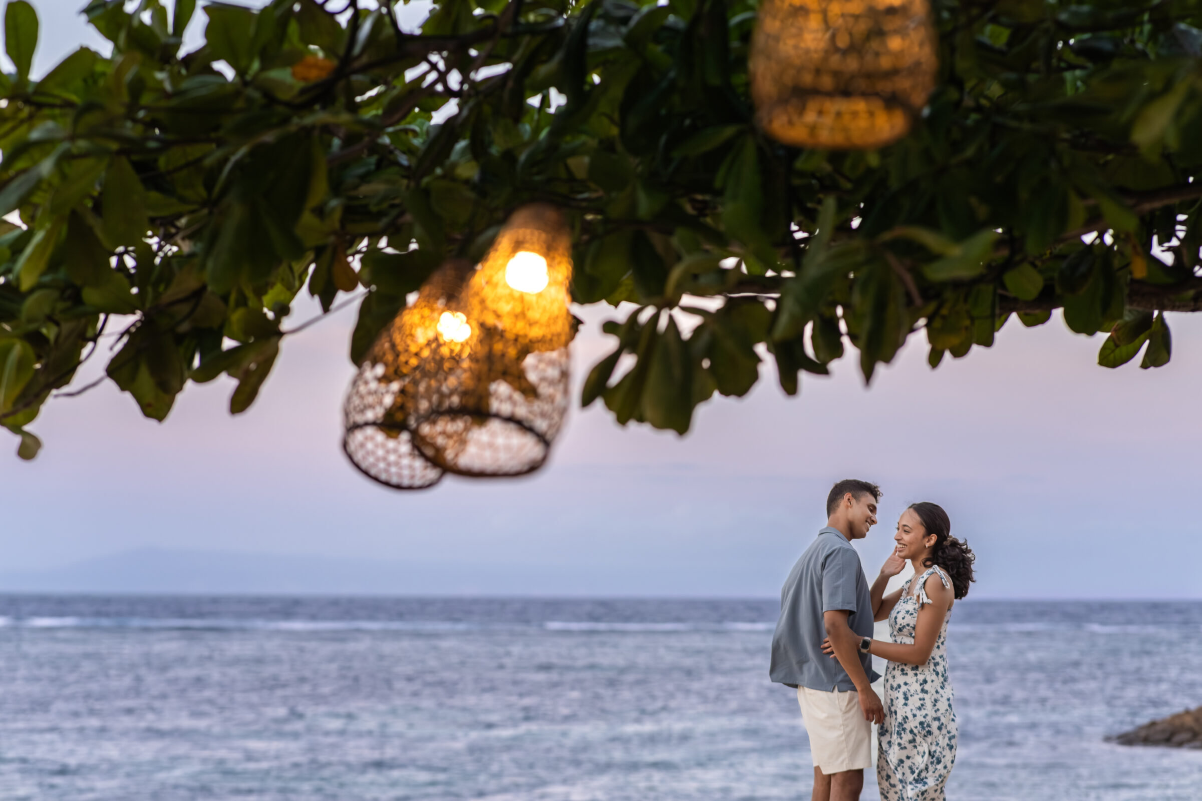 Nusa Dua Beach Hotel - sunset by the sea with lanterns